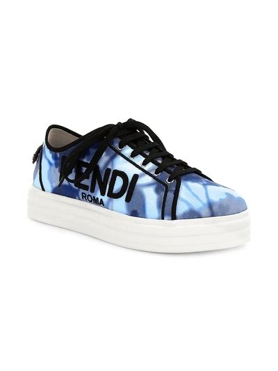 fendi embroidered tie-dye canvas platform sneakers|fendi tennis shoes for women.